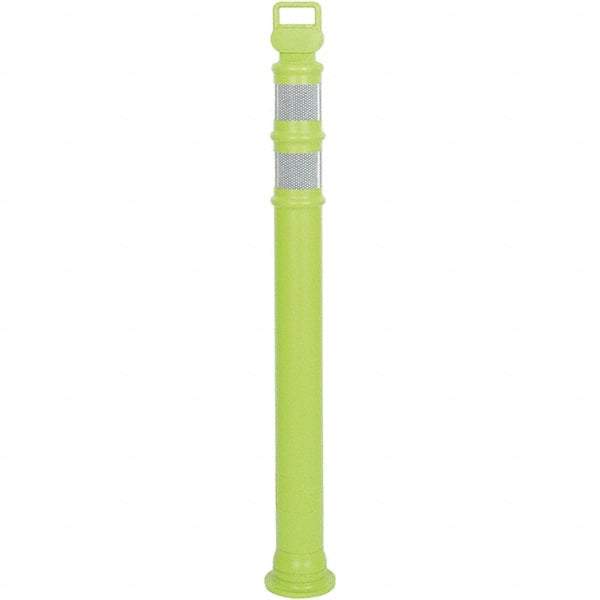 PRO-SAFE - 46" High x 4" Wide Reflective Delineator Post - High Density Polyethylene (HDPE), 3 Lbs, Lime - All Tool & Supply