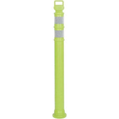 PRO-SAFE - 46" High x 4" Wide Reflective Delineator Post - High Density Polyethylene (HDPE), 3 Lbs, Lime - All Tool & Supply