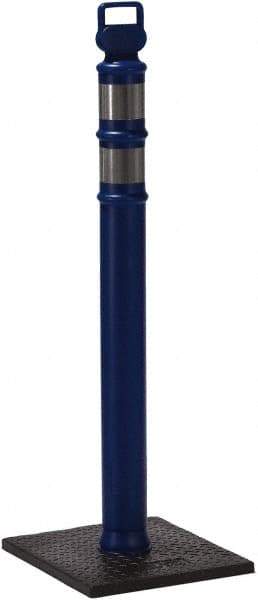 PRO-SAFE - 46" High x 4" Wide Reflective Delineator Post - High Density Polyethylene (HDPE), 3 Lbs, Blue - All Tool & Supply