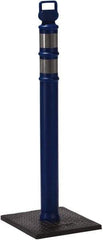 PRO-SAFE - 46" High x 4" Wide Reflective Delineator Post - High Density Polyethylene (HDPE), 3 Lbs, Blue - All Tool & Supply