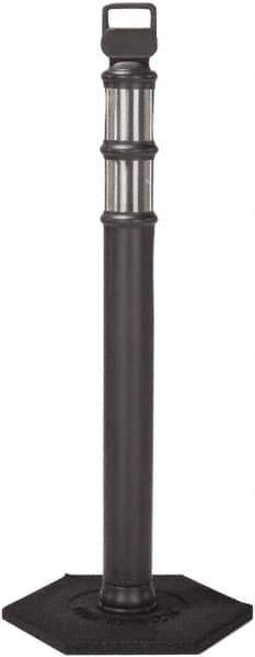 PRO-SAFE - 46" High x 4" Wide Reflective Delineator Post - High Density Polyethylene (HDPE), 3 Lbs, Black - All Tool & Supply