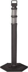 PRO-SAFE - 46" High x 4" Wide Reflective Delineator Post - High Density Polyethylene (HDPE), 3 Lbs, Black - All Tool & Supply