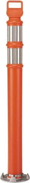 PRO-SAFE - 46" High x 4" Wide Reflective Delineator Post - High Density Polyethylene (HDPE), 5 Lbs, Orange - All Tool & Supply