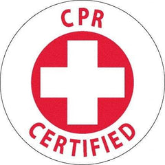 NMC - CPR Certified, Hard Hat Label - Red on White, 0.045" Thick, For Certified Operator - All Tool & Supply