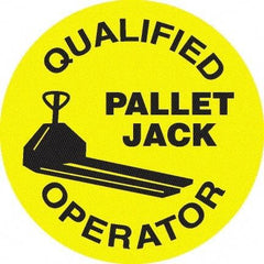 NMC - Qualified Pallet Jack Operator, Hard Hat Label - Black on Yellow, 0.045" Thick, For Accident Prevention - All Tool & Supply