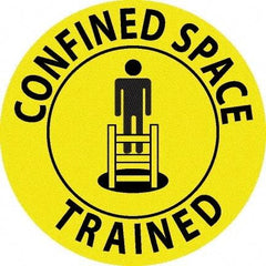 NMC - Confined Space Trained, Hard Hat Label - Black on Yellow, 0.045" Thick, For Accident Prevention - All Tool & Supply