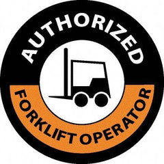 NMC - Authorized Forklift Operator, Hard Hat Label - Black/Orange/White, 0.045" Thick, For Accident Prevention - All Tool & Supply