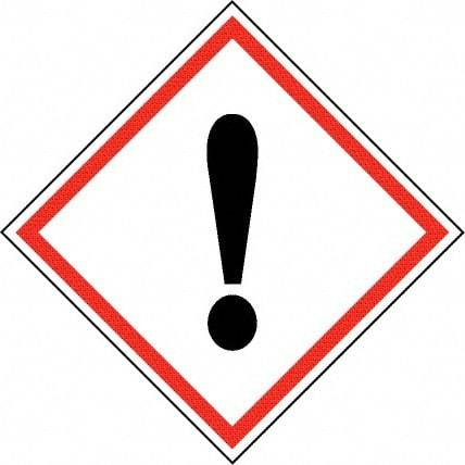 NMC - Hazardous Materials Label, Header: Harmful Irritant Warning - Legend: GHS - Graphic, English, Black & Red, 4" Long x 4" High, No Coating - All Tool & Supply