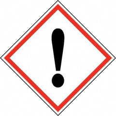 NMC - Hazardous Materials Label, Header: Harmful Irritant Warning - Legend: GHS - Graphic, English, Black & Red, 4" Long x 4" High, No Coating - All Tool & Supply