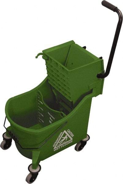 O-Cedar - 36 Qt Plastic Bucket & Wringer - 23" Long x 38" High x 14" Wide, Green - All Tool & Supply