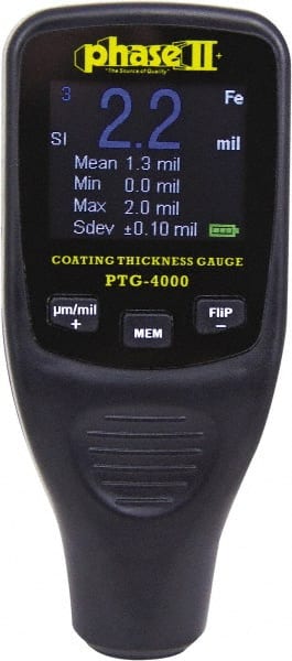 Phase II - Coating Thickness Gages Maximum Thickness Measurement (mil): 50.00 Minimum Thickness Measurement (mil): 0.10 - All Tool & Supply