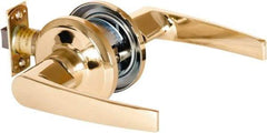 Stanley - Grade 2 Passage Lever Lockset - 2-3/8 & 2-3/4" Back Set, Keyless Cylinder, Brass Alloy, Bright Brass Finish - All Tool & Supply