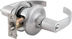 Stanley - Grade 2 Storeroom Lever Lockset - 2-3/8 & 2-3/4" Back Set, Brass Alloy, Satin Chrome Finish - All Tool & Supply