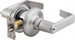 Stanley - Grade 2 Storeroom Lever Lockset - 2-3/8 & 2-3/4" Back Set, Brass Alloy, Satin Chrome Finish - All Tool & Supply