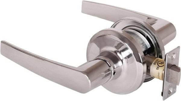 Stanley - Grade 2 Passage Lever Lockset - 2-3/8 & 2-3/4" Back Set, Keyless Cylinder, Brass Alloy, Bright Chrome Finish - All Tool & Supply