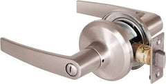 Stanley - Grade 2 Privacy Lever Lockset - 2-3/8 & 2-3/4" Back Set, Keyless Cylinder, Brass Alloy, Satin Nickel Finish - All Tool & Supply