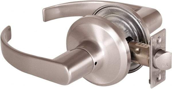 Stanley - Grade 2 Passage Lever Lockset - 2-3/8 & 2-3/4" Back Set, Keyless Cylinder, Brass Alloy, Satin Nickel Finish - All Tool & Supply