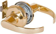 Stanley - Grade 2 Passage Lever Lockset - 2-3/8 & 2-3/4" Back Set, Keyless Cylinder, Brass Alloy, Bright Brass Finish - All Tool & Supply