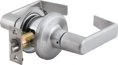 Stanley - Grade 2 Passage Lever Lockset - 2-3/8 & 2-3/4" Back Set, Keyless Cylinder, Brass Alloy, Satin Chrome Finish - All Tool & Supply