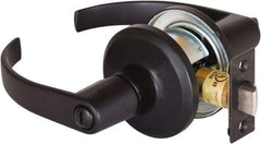 Stanley - Grade 2 Privacy Lever Lockset - 2-3/8 & 2-3/4" Back Set, Keyless Cylinder, Brass Alloy, Oil Rubbed Bronze Finish - All Tool & Supply