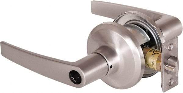 Stanley - Grade 2 Office Lever Lockset - 2-3/8 & 2-3/4" Back Set, Brass Alloy, Satin Nickel Finish - All Tool & Supply