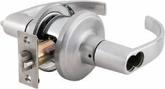 Stanley - Grade 2 Office Lever Lockset - 2-3/8 & 2-3/4" Back Set, Brass Alloy, Satin Chrome Finish - All Tool & Supply