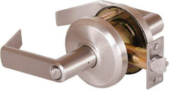 Stanley - Grade 2 Entrance Lever Lockset - 2-3/4" Back Set, Key In Lever Cylinder, Brass Alloy, Nickel Finish - All Tool & Supply