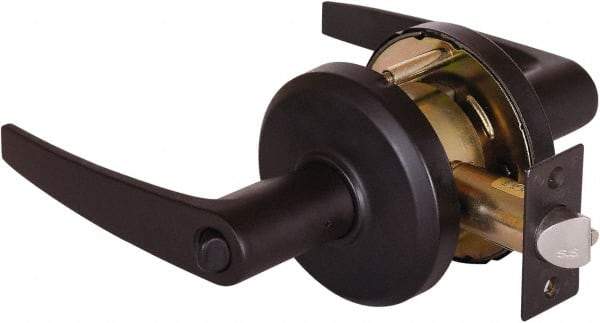 Stanley - Grade 2 Entrance Lever Lockset - 2-3/4" Back Set, Key In Lever Cylinder, Brass Alloy, Oil Rubbed Bronze Finish - All Tool & Supply