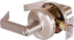 Stanley - Grade 2 Privacy Lever Lockset - 2-3/4" Back Set, Keyless Cylinder, Brass Alloy, Nickel Finish - All Tool & Supply