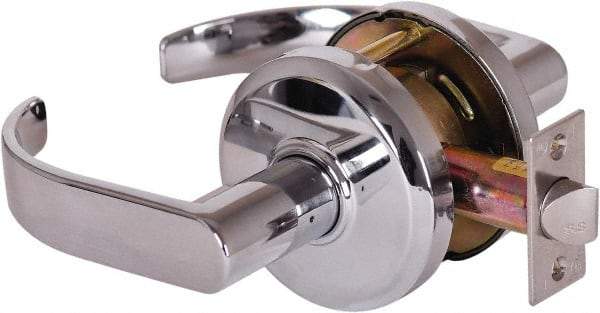 Stanley - Grade 2 Passage Lever Lockset - 2-3/4" Back Set, Keyless Cylinder, Brass Alloy, Bright Chrome Finish - All Tool & Supply