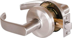 Stanley - Grade 2 Passage Lever Lockset - 2-3/4" Back Set, Keyless Cylinder, Brass Alloy, Nickel Finish - All Tool & Supply