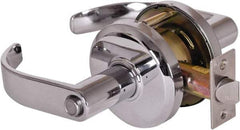 Stanley - Grade 2 Privacy Lever Lockset - 2-3/4" Back Set, Keyless Cylinder, Brass Alloy, Bright Chrome Finish - All Tool & Supply