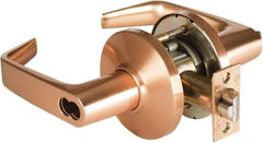 Best - Grade 1 Entrance Lever Lockset - 2-3/4" Back Set, Key In Lever Cylinder, Brass Alloy, Satin Bronze Finish - All Tool & Supply