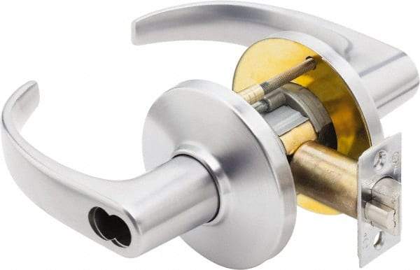 Best - Grade 1 Entrance Lever Lockset - 2-3/4" Back Set, Key In Lever Cylinder, Brass Alloy, Satin Chrome Finish - All Tool & Supply