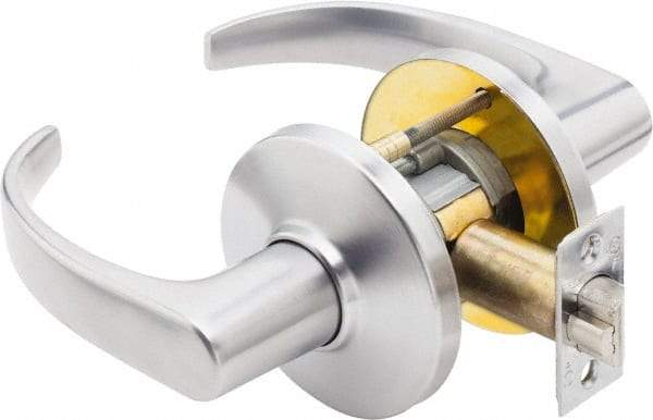 Best - Grade 1 Passage Lever Lockset - 2-3/4" Back Set, Keyless Cylinder, Brass Alloy, Satin Chrome Finish - All Tool & Supply