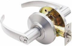 Best - Grade 2 Storeroom Lever Lockset - 2-3/4" Back Set, Key In Lever Cylinder, Brass Alloy, Satin Chrome Finish - All Tool & Supply