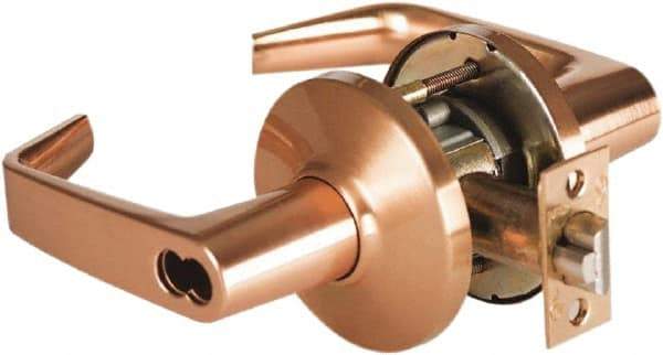 Best - Grade 2 Entrance Lever Lockset - 2-3/4" Back Set, Key In Lever Cylinder, Brass Alloy, Satin Bronze Finish - All Tool & Supply