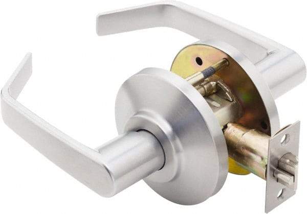 Best - Grade 2 Passage Lever Lockset - 2-3/4" Back Set, Keyless Cylinder, Brass Alloy, Satin Chrome Finish - All Tool & Supply