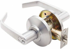 Best - Grade 2 Entrance Lever Lockset - 2-3/4" Back Set, Key In Lever Cylinder, Brass Alloy, Satin Chrome Finish - All Tool & Supply