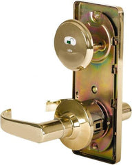 Stanley - Grade 2 Passage Lever Lockset - 2-3/4" Back Set, Keyless Cylinder, Brass Alloy, Bright Brass Finish - All Tool & Supply