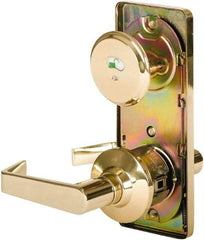 Stanley - Grade 2 Passage Lever Lockset - 2-3/4" Back Set, Keyless Cylinder, Brass Alloy, Bright Brass Finish - All Tool & Supply