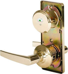 Stanley - Grade 2 Passage Lever Lockset - 2-3/4" Back Set, Keyless Cylinder, Brass Alloy, Bright Brass Finish - All Tool & Supply