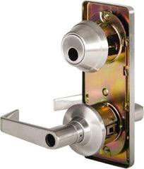 Stanley - Grade 2 Entry Lever Lockset - 2-3/4" Back Set, Key In Lever Cylinder, Brass Alloy, Satin Chrome Finish - All Tool & Supply