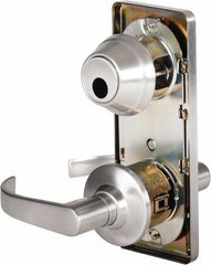 Stanley - Grade 2 Passage Lever Lockset - 2-3/4" Back Set, Keyless Cylinder, Brass Alloy, Satin Chrome Finish - All Tool & Supply