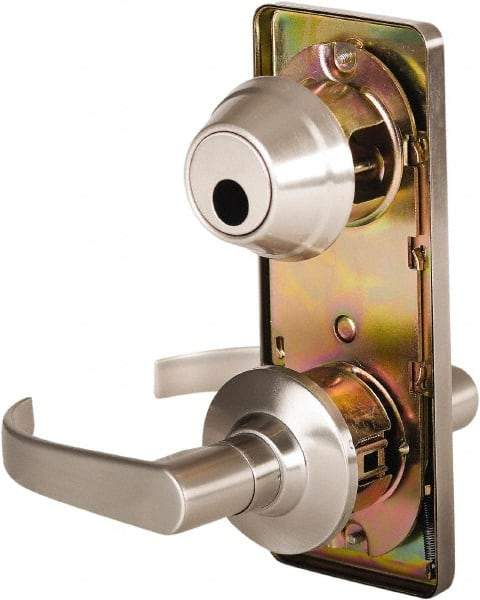 Stanley - Grade 2 Passage Lever Lockset - 2-3/4" Back Set, Keyless Cylinder, Brass Alloy, Nickel Finish - All Tool & Supply