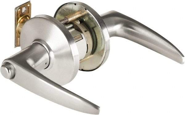 Best - Grade 1 Passage Lever Lockset - 2-3/4" Back Set, Keyless Cylinder, Brass Alloy, Satin Chrome Finish - All Tool & Supply