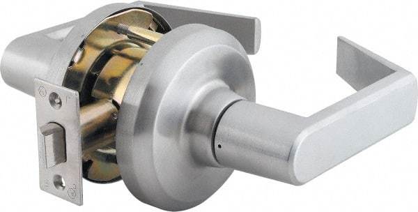 Stanley - Grade 1 Passage Lever Lockset - 2-3/4" Back Set, Keyless Cylinder, Brass Alloy, Satin Chrome Finish - All Tool & Supply