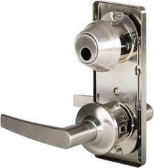 Stanley - Grade 2 Passage Lever Lockset - 2-3/4" Back Set, Keyless Cylinder, Brass Alloy, Nickel Finish - All Tool & Supply