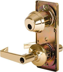 Stanley - Grade 2 Entry Lever Lockset - 2-3/4" Back Set, Key In Lever Cylinder, Brass Alloy, Bright Brass Finish - All Tool & Supply