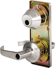 Stanley - Grade 2 Entry Lever Lockset - 2-3/4" Back Set, Key In Lever Cylinder, Brass Alloy, Satin Chrome Finish - All Tool & Supply